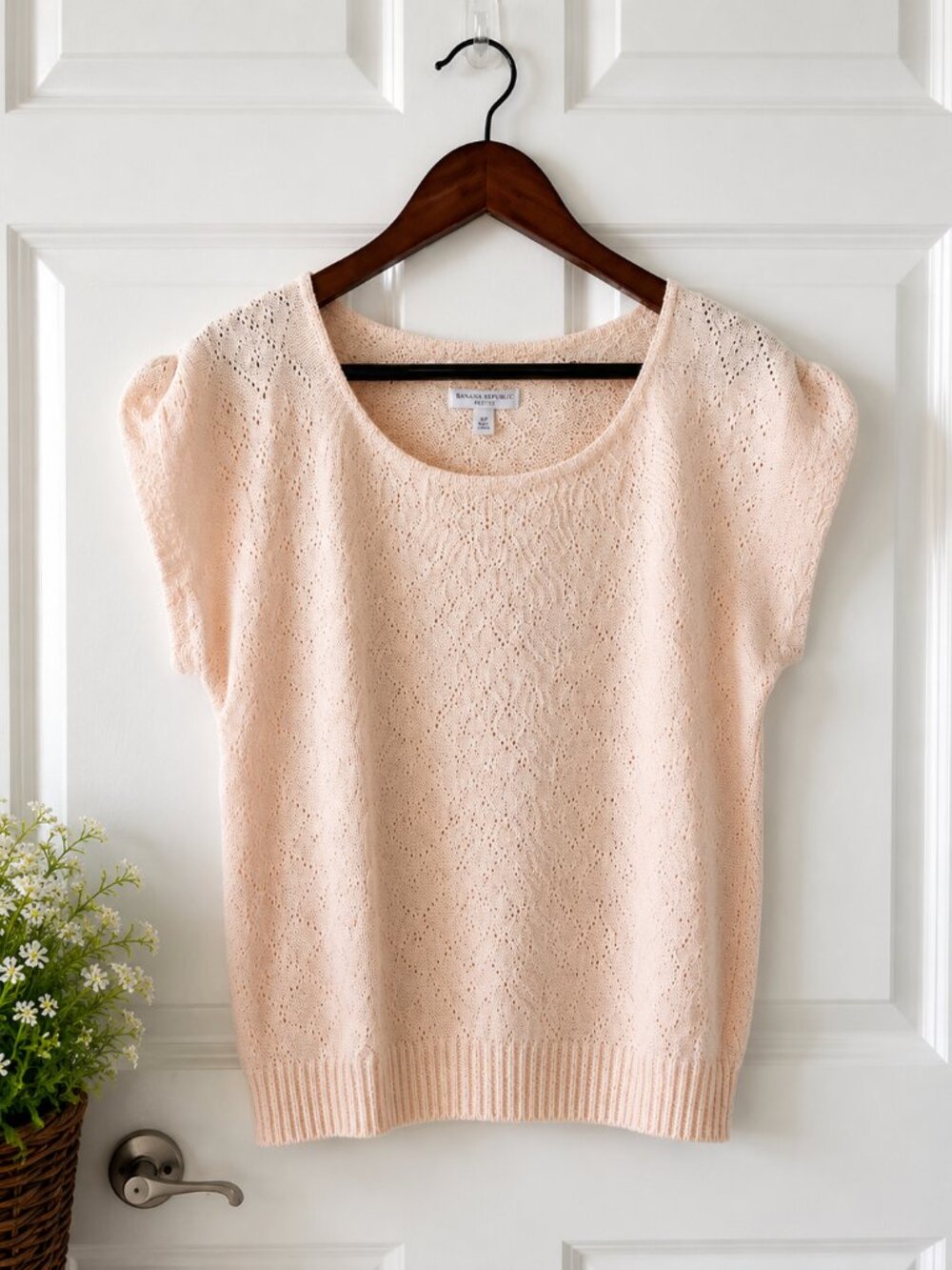 Vintage Garland Pointelle Knit Sweater Vest Balletcore Soft Girl Coquette